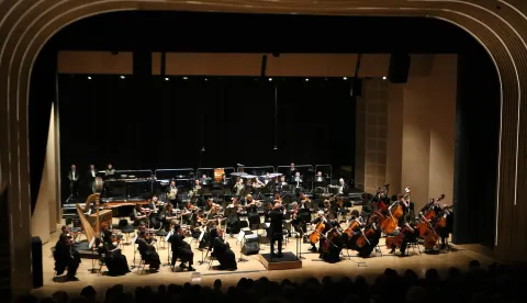 Osijek, 18. 04. 2026, KC Osijek, KD Franjo Krežma. Koncert Panonska filharmonija, predvođena &scaron;efom dirigentom Gergelyem Kesselyakom. snimio GOJKO MITIĆ
