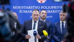 Zagreb, 20.04.2026. - Konferencija za novinare na kojoj je ministar poljoprivrede David Vlajčić predstavio tri prijedloga programa i četiri prijedloga pravilnika iz područja poljoprivrede i ribarstva. Na slici ministar poljoprivrede David Vlajčić.foto HINA/ Sa&scaron;a KOLJAN/ sk