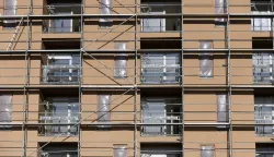 20.02.2023., Sibenik - Zavrsna faza radova na POS-ovim stanovima na Biocima u Sibeniku. Useljenje stanova planirano je za 01.listopada. Photo: Hrvoje Jelavic/PIXSELL