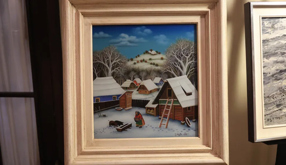 18.03.2024., Zagreb - Pripreme i postavljanje skupocjenih umjetnina za sutrasnju Aukciju aukcijske kuce Artmark u hotelu Esplanade. Ivan Generalic, vrijeme za rucak. Photo: Marko Prpic/PIXSELL