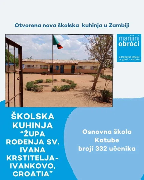 Plakat nove &scaron;kolske kuhinje u Zambiji 