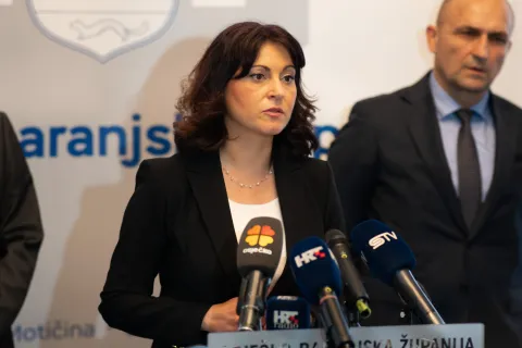 Osijek, 22. 4. 2026., Posjet Gordana Jandrokovića Nata&scaron;a Trami&scaron;ak; sastanak; posjet; grad; županija