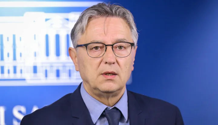 08.04.2026., Zagreb - Izjava za medije HSS-ovca Darka Vuletica nakon svecane prisege i prikljucenja vladajucoj vecini. Photo: Neva Zganec/PIXSELL