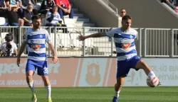 Osijek 14. 03. 2026, Opus Arena, nogomet, Osijek - Gorica, SuperSport HNL 25/26. Domagoj Bukvić (39) i Tonio Teklić (99).snimio GOJKO MITIĆ