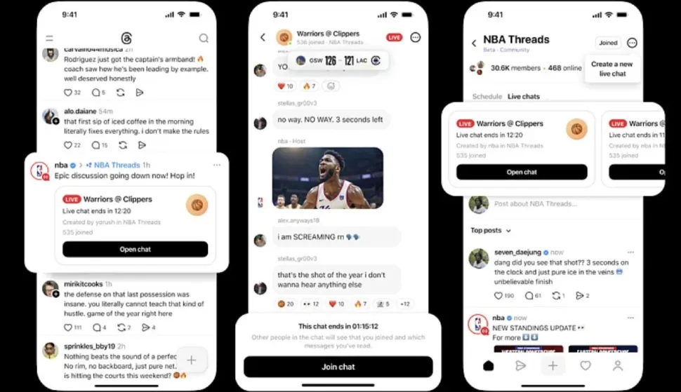 &ldquo;Live chat&rdquo; na mreži Threads za praćenje događaja uživo