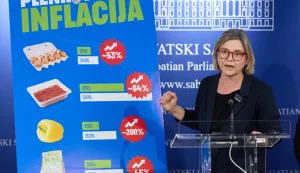 Zagreb, 23.04.2026. - Klub zastupnika Možemo! održao je konferenciju za medije na kojoj je zastupnica Sandra Benčić govorila o problemu inflacije u Hrvatskoj.Na fotografiji Sandra Benčić.foto HINA/ Edvard &Scaron;U&Scaron;AK