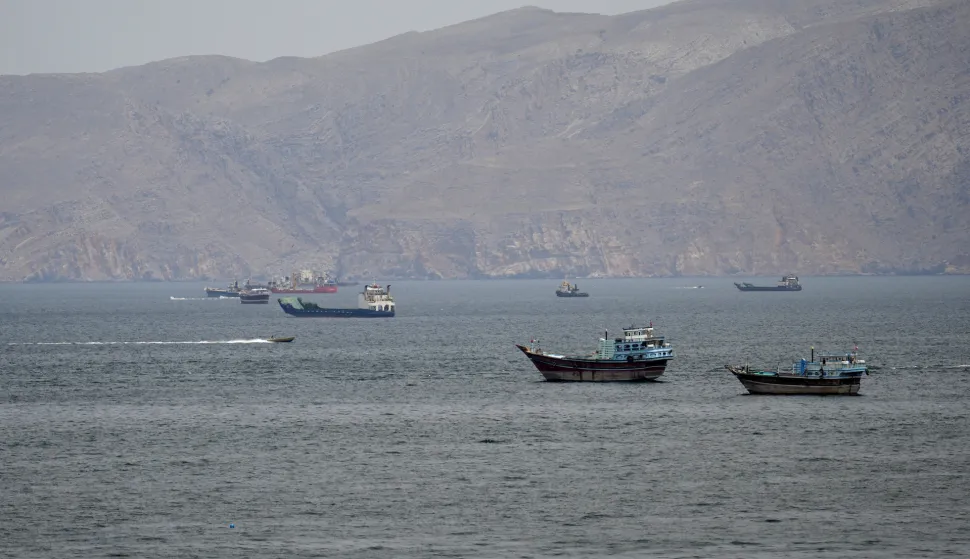 Ships and boats in the Strait of Hormuz, Musandam, Oman, April 22, 2026. REUTERS/Stringer Photo: STRINGER/REUTERS