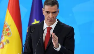 (FILES) Spain's Prime Minister Pedro Sanchez gestures during a press conference at the Moncloa Palace in Madrid on December 15, 2025. Spain on March 12, 2026 explained its decision to permanently withdraw its ambassador to Israel, citing repeated "insults and slanders" by the country. The diplomat has first been recalled from Tel Aviv in September after Spanish Prime Minister Pedro Sanchez unveiled measures designed to "stop the genocide in Gaza, pursue its perpetrators and support the Palestinian population". (Photo by Thomas COEX/AFP)