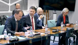 24.04.2026., Zagreb - Odbor za Ustav, Poslovnik i politicki sustav nastavio je 28. sjednicu na kojoj ce pokusati utvrditi listu kandidata za 3 suca Ustavnog suda. Oporba je napustila sjednicu. Photo: Patrik Macek/PIXSELL