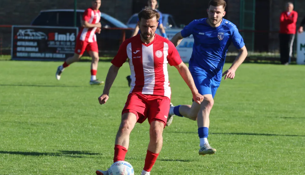 Dalj, 26. 04. 2026, Igrali&scaron;te u Dalju, nogomet, Radnički - Slavonija (Požega), Treća NL Istok.snimio GOJKO MITIĆ