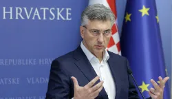 Zagreb, 14.03.2026. - Konferencija za medije premijera Andreja Plenkovića na temu najnovijeg izvje&scaron;ća svjetske agencije za kreditni rejting Standard & Poor's koji je sada s A- podignut na A.Na fotografiji Andrej Plenković.foto HINA/ Edvard &Scaron;U&Scaron;AK