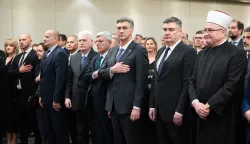 27.04.2026., Hotel Sheraton, Zagreb &ndash; Predsjednik Republike Hrvatske Zoran Milanovic i predsjednik Vlade RH Andrej Plenkovic sudjeluju na obiljezavanju 110. obljetnice priznanja ravnopravnosti islama s drugim religijama u Hrvatskoj. Photo: Luka Antunac/PIXSELL