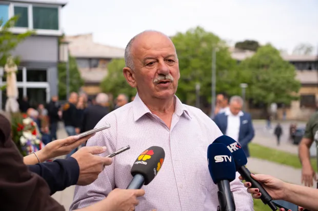 Osijek, 28. 4. 2026., 35. Obljetnica osnutka 3. gardijske brigade Hrvatske vojske Marko Leko; polaganje vijenaca; branitelji; treća gardijska brigada; Kune; Hrvatska vojska; obljetnica