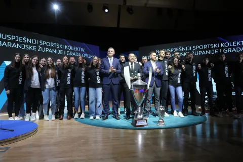 Osijek, 04. 02. 2025, Kulturni centar Osijek, Koncertna dvorana Franjo Krežma. 67. izbor najuspje&scaron;nijih sporta&scaron;a i sportskih koletiva grada Osijeka i OBŽ Sporta&scaron; godine 2024. snimio GOJKO MITIĆ