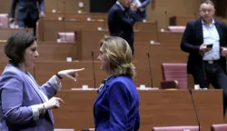 Zagreb,28.04.2026 -Nastavak 10. sjednice Hrvatskog sabora.Na slici Marija Lugarić i Branka Juričev Martinčev.Foto HINA/Tomislav Pavlek/tp