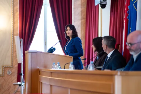 Osijek, 29. 4. 2026., Skup&scaron;tina županije Nata&scaron;a Trami&scaron;ak; Županija; sjednica; skup&scaron;tina; vjećnici