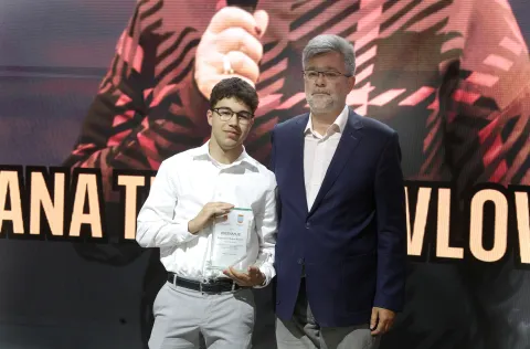 Osijek, 29. 04. 2026., KC, Koncertna dvorana Franjo Krežma, Sporta&scaron; godine 2025., Sporta&scaron; godine, svečanost; posthumno; Zvjezdana Tuma-Pavlov; Dubravko IžakovićSNIMIO BRUNO JOBST