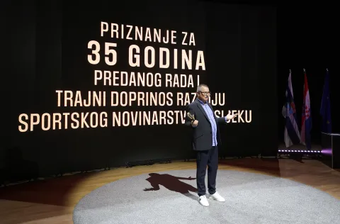 Osijek, 29. 04. 2026., KC, Koncertna dvorana Franjo Krežma, Sporta&scaron; godine 2025., Sporta&scaron; godine, svečanost, Mario Mihić - Miha; 35 godina SNIMIO BRUNO JOBST