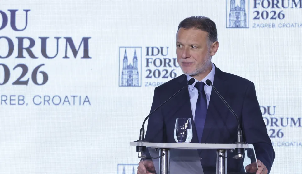 Zagreb, 30.04.2026 - Forum Međunarodne demokratske unije (IDU), međunarodnog saveza stranaka desnog centra. Na fotografiji Gordan Jandroković.foto HINA/ Admir BULJUBA&Scaron;IĆ/ abu