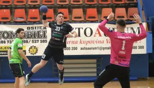 Osijek, 03. 05. 2026., SD Zrinjevac, Osijek - Bjelin Spačva Vinkovci, Liga za ostanak, rukometa&scaron;iSNIMIO BRUNO JOBST