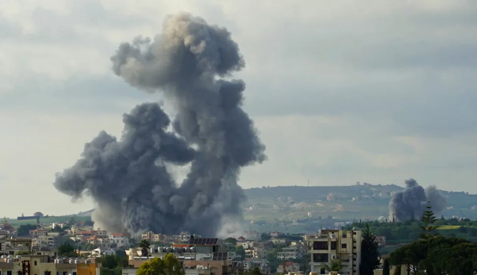 Smoke rises from the site of Israeli airstrikes that targeted the southern Lebanese village of Habbouch on May 1, 2026. Israeli airstrikes on southern Lebanon killed at least 17 people on April 30, 2026, the Health Ministry announced, despite the ceasefire that has been in effect since April 17. Lebanon was drawn into the Middle East war on March 2 when Tehran-backed militant group Hezbollah launched attacks on Israel to avenge the killing of the Iranian leader. Israel has responded with broad strikes across Lebanon and a ground offensive. (Photo by Abbas FAKIH/AFP)