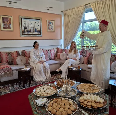 MAGAZIN INA Nj_Eksc__Nour_El_Houda_Marakchi__veleposlanica_Kraljevine_Maroko_i_Ina_Stasevic_u_rezidenciji__