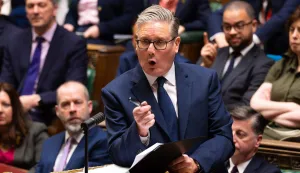 This handout photograph taken and released by the UK Parliament's House of Commons on April 15, 2026 shows Britain's Prime Minister Keir Starmer speaking during the weekly session of Prime Minister's Questions (PMQs). (Photo by Handout/House of Commons/AFP)/RESTRICTED TO EDITORIAL USE - MANDATORY CREDIT " AFP PHOTO/House of Commons " - NO USE FOR ENTERTAINMENT, SATIRICAL, MARKETING OR ADVERTISING CAMPAIGNS - EDITORS NOTE THE IMAGE MAY HAVE BEEN DIGITALLY ALTERED AT SOURCE TO OBSCURE VISIBLE DOCUMENTS - BEST QUALITY AVAILABLE/