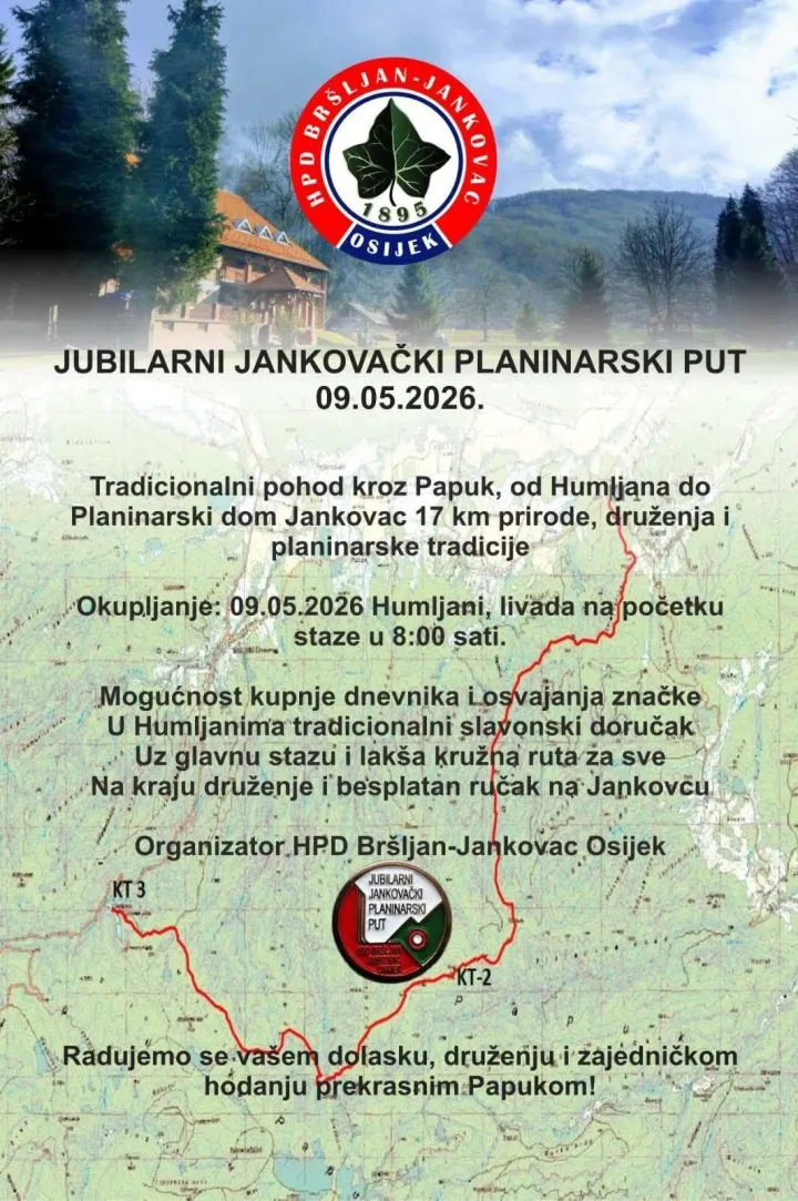 Planinarsko dru&scaron;tvo "Br&scaron;ljan-Jankovac" poziva na subotnje hodanje kroz Papuk!
