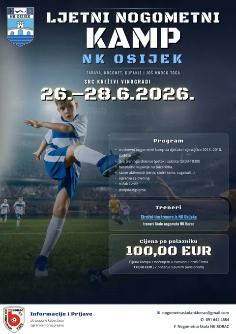 Igra i zabava kraj bazena: Ljetni kamp NK Osijek u Baranji