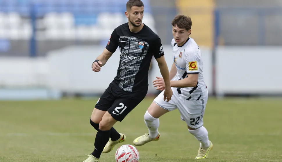 22.04.2026., Osijek, stadion Gradski vrt, SuperSport HNL, 31. kolo, HNK Vukovar 1991 - HNK Gorica Jakov Puljic, Zan Trontelj Photo: Davor Javorovic/PIXSELL