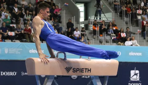 Osijek, 12. 05. 2025, SD Gradski vrt, Dobro World Cup 2025, Osijek. Final day 1. Konj s hvataljkama, Marko Sambolec.snimio GOJKO MITIĆ