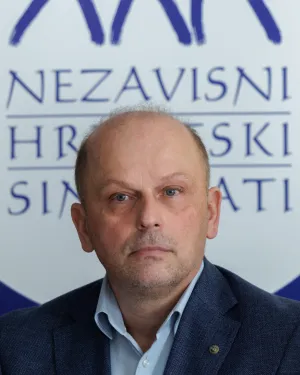 Zagreb, 03.03.2026. - Tri sindikalne sredi&scaron;njice - Savez samostalnih sindikata Hrvatske (SSSH), Nezavisni hrvatski sindikati (NHS) i Matica hrvatskih sindikata (MHS) te Sindikat umirovljenika Hrvatske (SUH) na konferenciji za novinare će najavili su prosvjed "Hrvatska zajedno za veće plaće i mirovine".&nbsp;Na fotografiji Dražen Jović.foto HINA/ Edvard &Scaron;U&Scaron;AK