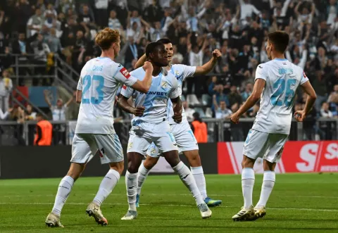 Rijeka 08.05.2026.Rijeka- Vukovar slavlje nakon gola Daniel Adu za vodstvo od 1:0Foto Marko Gracin 