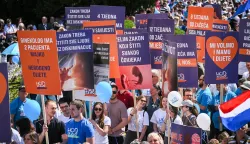 09.05.2026., Zagreb - Manifestacija Hod za zivot ove godine odrzava se pod geslom "Prvi korak je zakon! Zivot je dar, zastitimo ga pravednim zakonom!". Photo: Marko Lukunic/PIXSELL