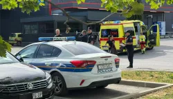 Krapina, 10.05.2026 - U ugostiteljskom objektu u Krapini u nedjelju ujutro do?lo je do pucnjave u kojoj je ubijen policajac (1974.), a ubojica je istim oru?jem pucao u sebe, te je Hitnom helikopterskom slu?bom prevezen u Klini?ku bolnicu Dubrava. Potvrdio je to Hini glasnogovornik Policijske uprave krapinsko-zagorske Zvonimir Lon?ar. Na slici o?evid.foto HINA/ Sini?a KALAJD?IJA/ ik