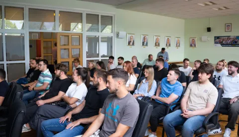Osijek, 11. 5. 2026., Konferencija Jačanje istraživačkih i inovacijskih kapaciteta u prometnoj infrastrukturi, FERIT konferencija; FERIT; prometna infrastruktura; inovacija; inovacije; tehnologija; profesori; studenti; obrazovanje; istraživanja