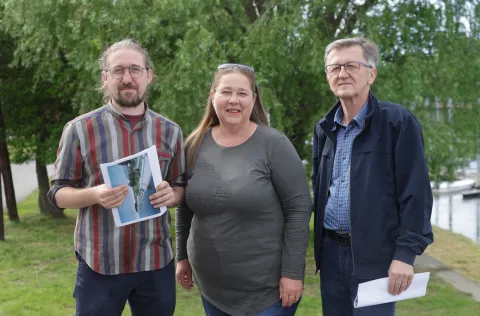 Osijek, 13. 05. 2026., Neptun, Inicijativa za zeleni Pampas, zeleni Pampas, press, konferencija za medije, Mirko Andrić; Kristinka Balgama; Željko RakitićSNIMIO BRUNO JOBST