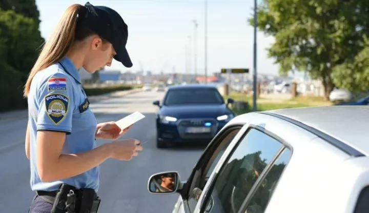 Prometna policija, akcija, policajka, ilustracija