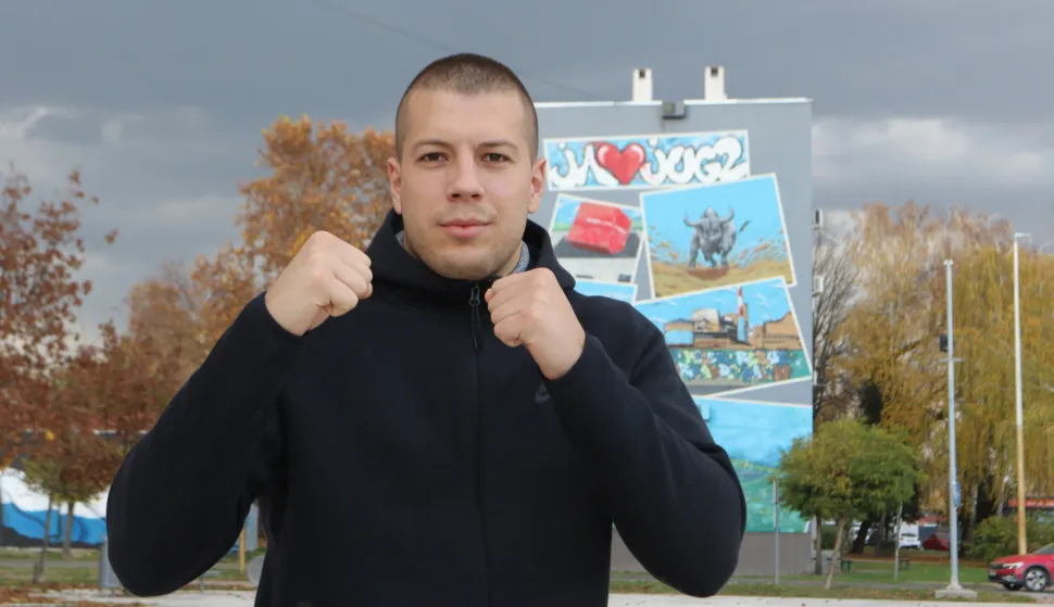 Osijek, 17. 11. 2025, Jug 2, Luka Pratljačić, boksač, državni prvak i brončani na EP 2024. u superte&scaron;koj kategoriji... Osječki bombarder.snimio GOJKO MITIĆ