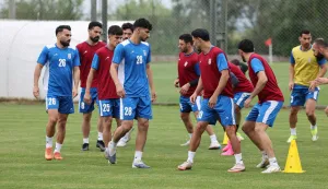 Iran's players take part in a training session at their base camp in Antalya on May 19, 2026. Iran's national football team arrived in Turkey on May 19, 2026 for a training camp and to complete visa applications ahead of the 2026 World Cup, AFP correspondents said. (Photo by Oner SAN/AFP)