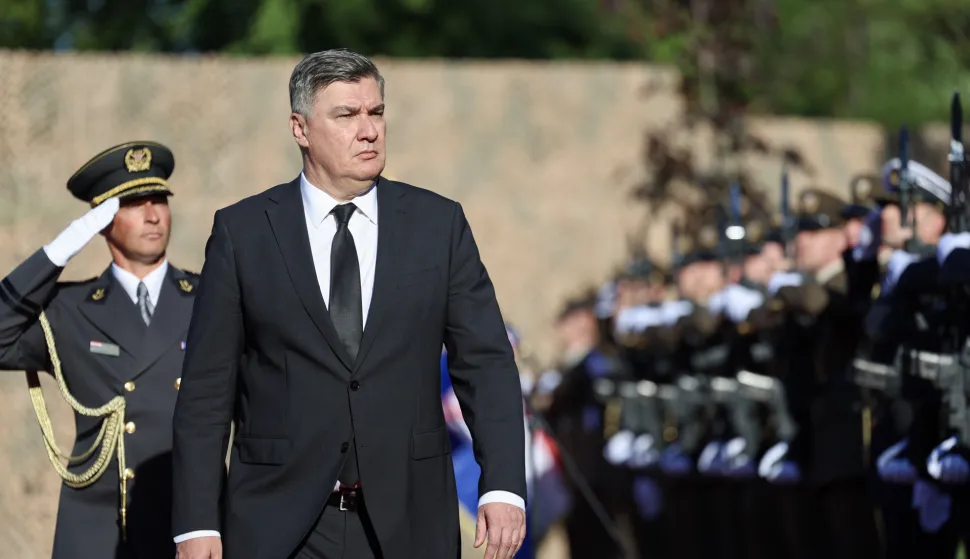 Zagreb, 28.05.2026. - Predsjednik Republike i vrhovni zapovjednik Oružanih snaga Republike Hrvatske Zoran Milanović upriličio je svečani prijam u prigodi obilježavanja Dana Hrvatske vojske, Dana Hrvatske kopnene vojske i 35. obljetnice ustrojavanja Hrvatske vojske. Tim povodom predsjednik je uručio odlikovanja, promaknuća i pohvale pripadnicima Oružanih snaga Republike Hrvatske. Na slici predsjednik Milanović.foto HINA/ Damir SENČAR/ ds