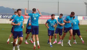 Rijeka,28.05.2026.- Nogometa&scaron;i Hrvatske nogometne reprezentacije koja se priprema na riječkoj Rujevici za Svjetsko nogometno prvenstvo, održala je četvrti trening. foto HINA/ Miljenko KLEPAC/ tm