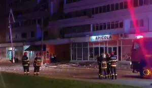 A image grab obtained on May 29, 2026, from footage posted on the Facebook page of Romania's emergency services show first responders on the scene after a drone crashed into a residential building in the city of Galati, western Romania. The Romanian defence ministry said a Russian drone struck an apartment building in the country, which is a NATO member, during the night of May 28-29, 2026. (Photo by FACEBOOK/IGSU - Inspectoratul General pentru Situatii de Urgenta, Romania/AFP)/XGTY - RESTRICTED TO EDITORIAL USE - MANDATORY CREDIT "AFP PHOTO/FACEBOOK PAGES OF ROMANIA'S EMERGENCY SERVICES" - NO MARKETING NO ADVERTISING CAMPAIGNS - DISTRIBUTED AS A SERVICE TO CLIENTS - NO ARCHIVE - NO RESALE