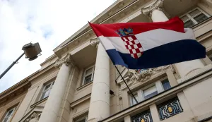 04.04.2020., Zagreb - Sanacija stete na zgradi Hrvatskog sabora na Trgu svetog Marka uzrokovane potresom. Photo: Igor Kralj/PIXSELL