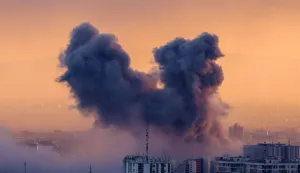 TOPSHOT - A plume of smoke rises after a strike on the Iranian capital Tehran, on March 3, 2026. Iran stepped up its attacks on economic targets and US missions across the Middle East on Tuesday as the US president warned it was "too late" for the Islamic republic to seek talks to escape the war. The United States and Israel launched strikes against Iran on February 28, with the killing of Iran's supreme leader and the Islamic republic retaliated with barrages of missiles at Gulf states and Israel. (Photo by ATTA KENARE/AFP)