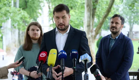 Zagreb, 03.06.2026. - Udruga Glas poduzetnika (UGP) i supotpisnici peticije "Ne novim nametima!" održali su u srijedu konferenciju za medije na kojoj su predstavili zahtjeve i očekivanja od Vlade.Na fotografiji Vedran Tomić.foto HINA/ Edvard &Scaron;U&Scaron;AK