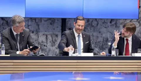 05.05.2026., Zagreb - U NSK je odrzana Sjednica Vijeca za upravljanje razvojem turizma, kojom je predsjedao predsjednik Vlade RH Andrej Plenkovic. Photo: Patrik Macek/PIXSELLTonči Glavina, Tomislav Ćorić