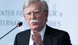 epa07882380 Former US National Security Advisor John Bolton delivers the keynote address of the 'JoongAng Ilbo-CSIS Forum 2019', at the Center for Strategic and International Studies (CSIS) in Washington, DC, USA, 30 September 2019. The subject of the 2019 forum is 'Navigating Geostrategic Flux in Asia - The United States and Korea'. Bolton, who was replaced as national security advisor by State Department official Robert O'Brien, was ousted by Trump following disagreements on foreign policy, according to media reports. EPA/MICHAEL REYNOLDS