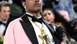 A$AP Rocky walking on the red carpet at the 2026 Metropolitan Museum of Art Costume Institute Gala celebrating the opening of the exhibition titled "Costume Art" held at the Metropolitan Museum of Art in New York, NY on May 4, 2026. (Photo by Anthony Behar/Sipa USA) Photo: Anthony Behar/SIPA USA