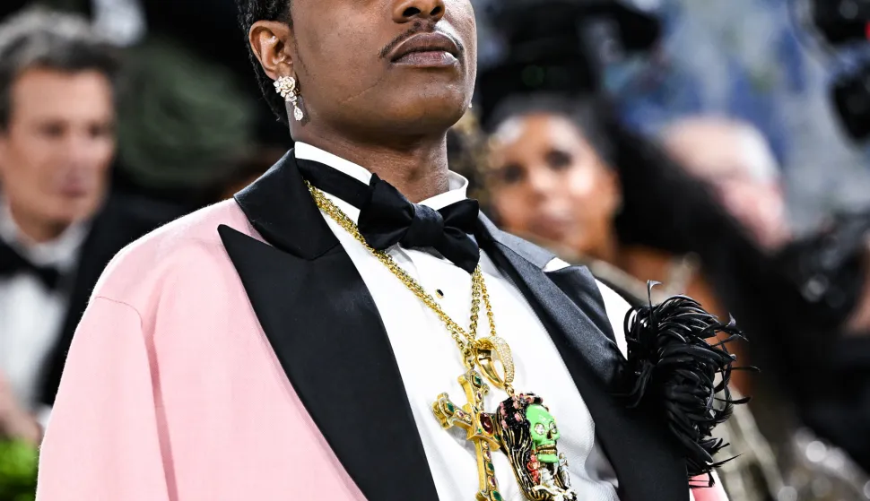 A$AP Rocky walking on the red carpet at the 2026 Metropolitan Museum of Art Costume Institute Gala celebrating the opening of the exhibition titled "Costume Art" held at the Metropolitan Museum of Art in New York, NY on May 4, 2026. (Photo by Anthony Behar/Sipa USA) Photo: Anthony Behar/SIPA USA